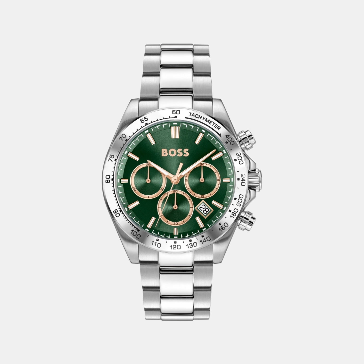 Boss Hero 2.0 Men Quartz Green Dial Chronograph Stainless Steel Watch 1514268