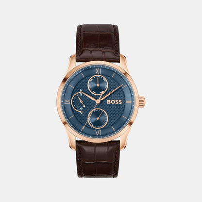 Boss Principle Master Men Quartz Blue Dial Multi-Function Stainless Steel Watch 1514273
