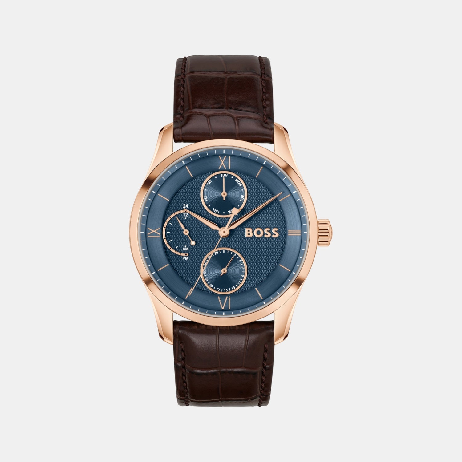 Boss Principle Master Men Quartz Blue Dial Multi-Function Stainless Steel Watch 1514273