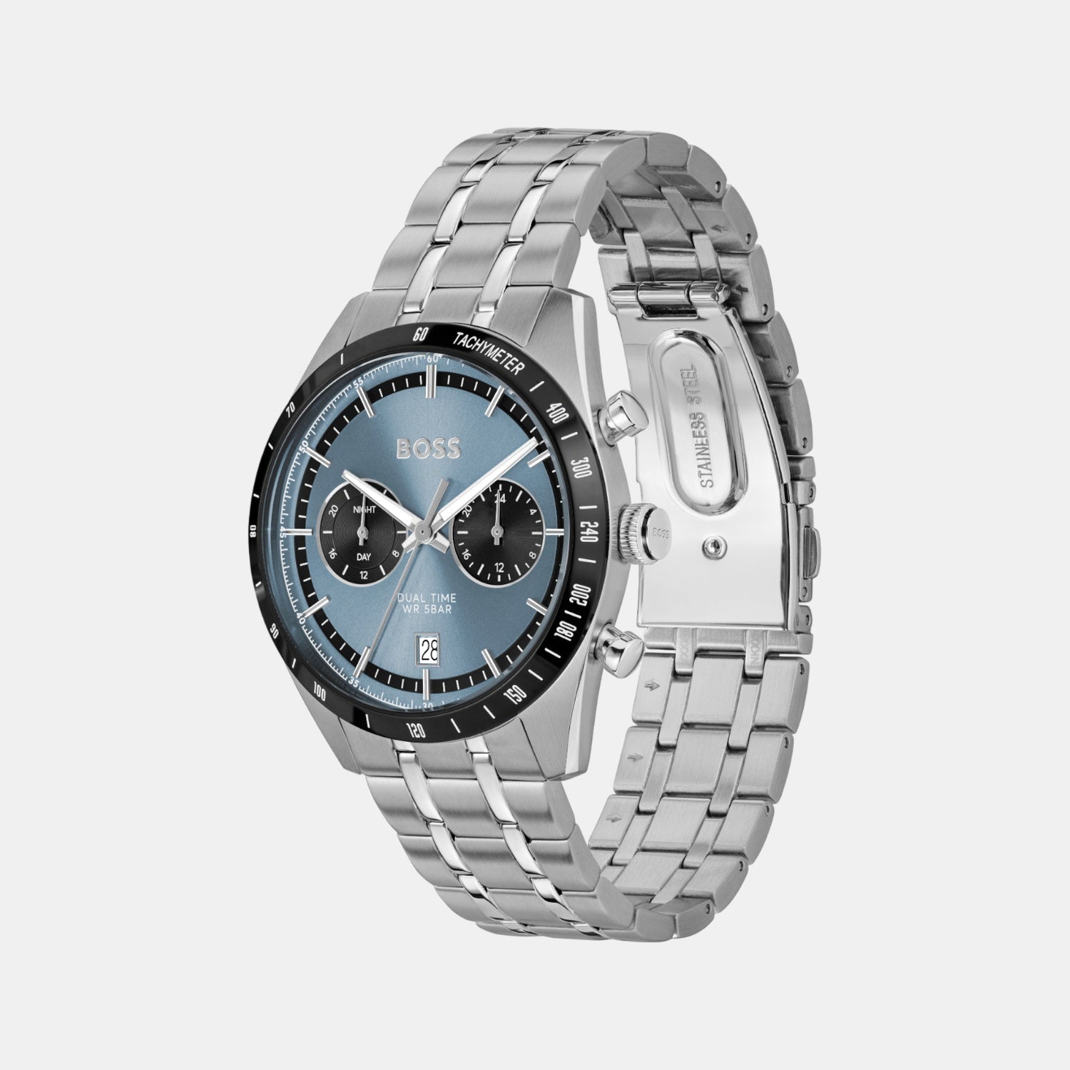Boss Tourmaster Men Quartz Blue Dial Multi-Function Stainless Steel Watch 1514286