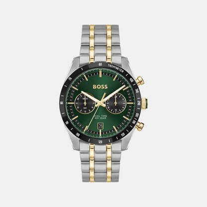 Boss Tourmaster Men Quartz Green Dial Chronograph Stainless Steel Watch 1514287