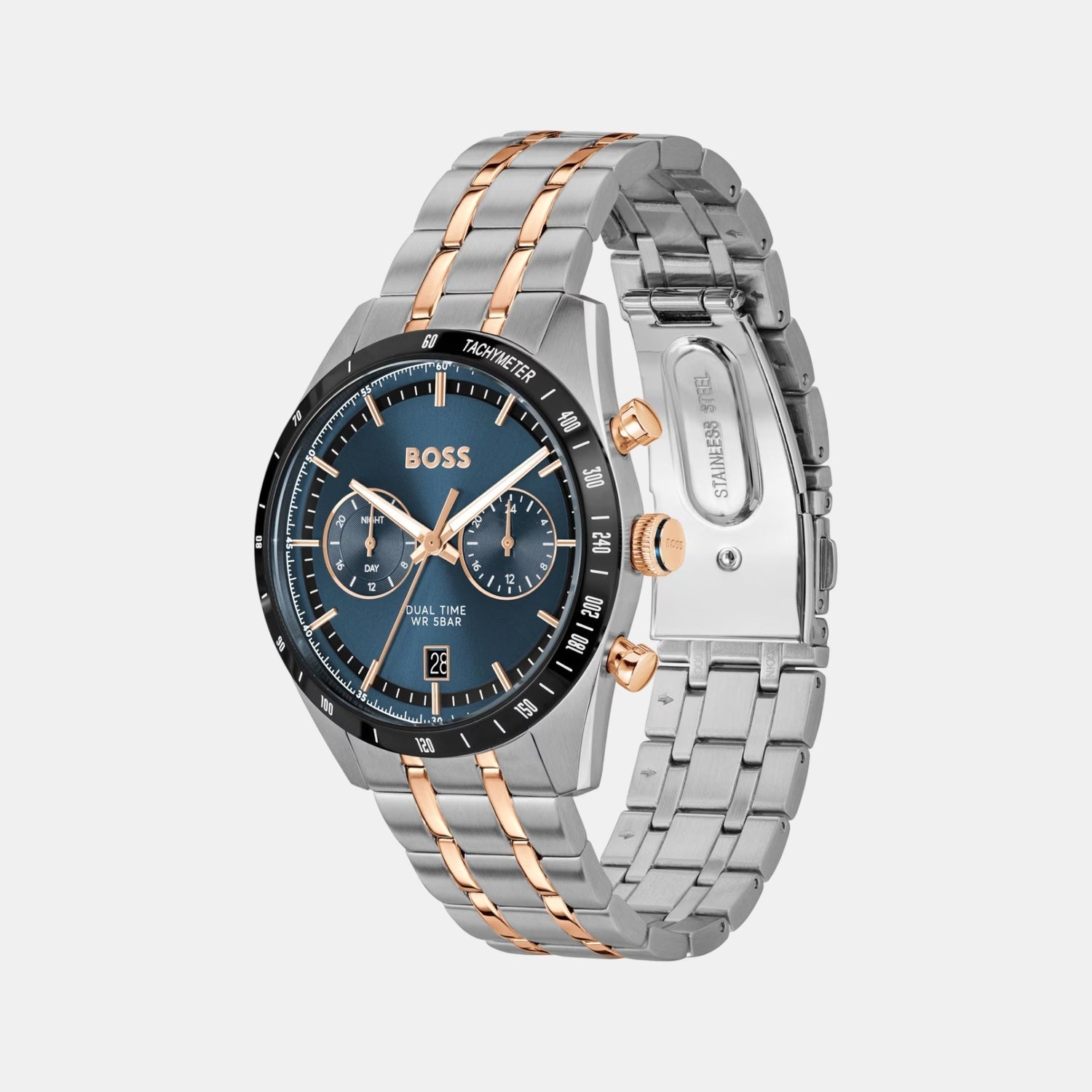 Boss Tourmaster Men Quartz Blue Dial Multi-Function Stainless Steel Watch 1514288