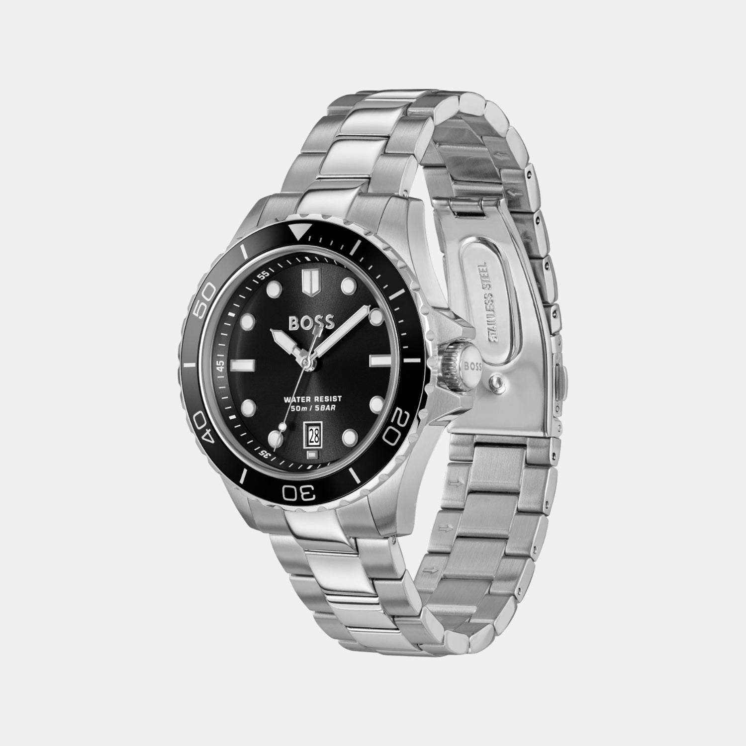 Boss Troper Sport Men Quartz Black Dial Analog Stainless Steel Watch 1514295