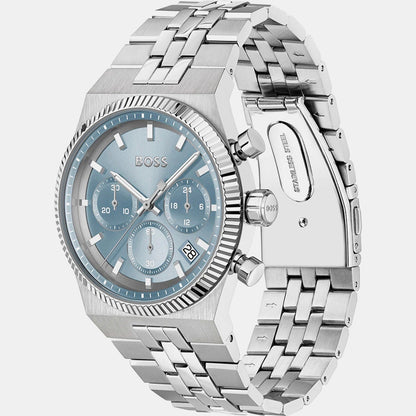Boss Candor Men Quartz Blue Dial Chronograph Stainless Steel Watch 1514306