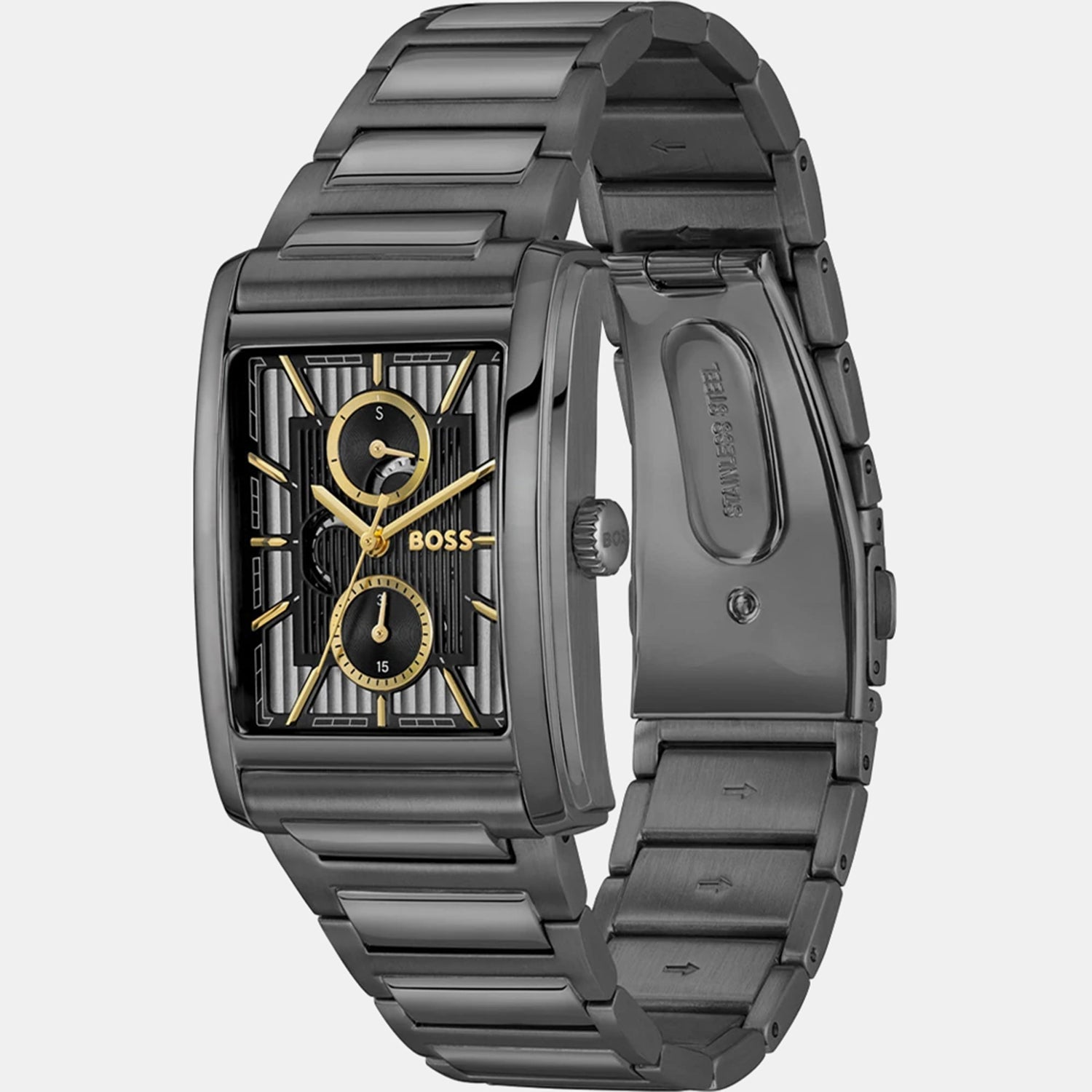 Boss Principle Dress Men Quartz Grey Dial Multi-Function Stainless Steel Watch 1514319