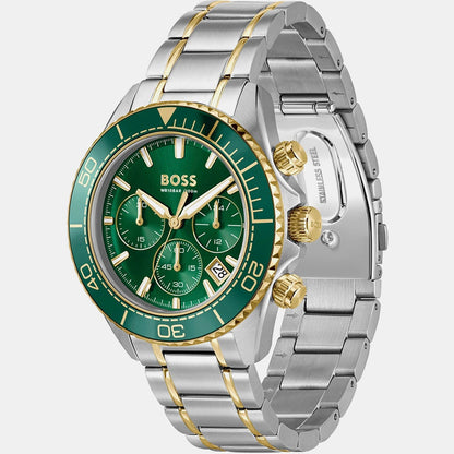 Boss Sealiner Men Quartz Green Dial Chronograph Stainless Steel Watch 1514325