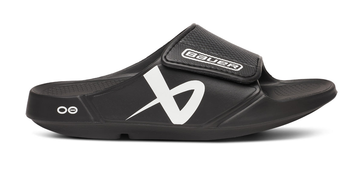Oofos Men's Limited Sport Flex Slide Bauer Black