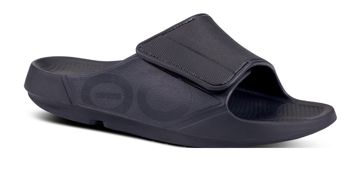 Oofos Women's Sport Flex Slide Matte Black