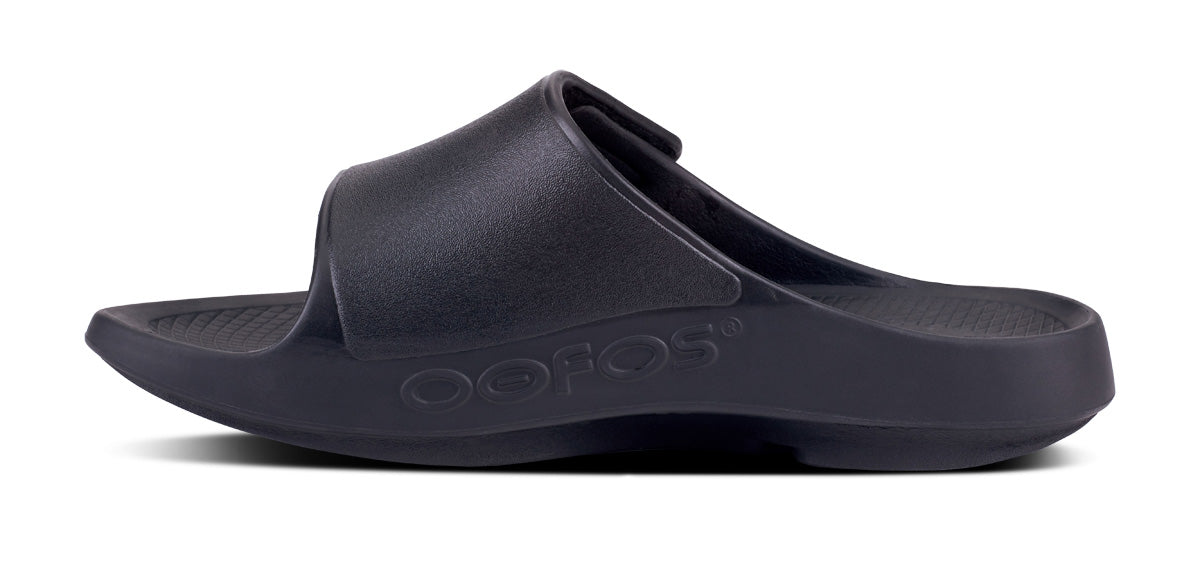 Oofos Women's Sport Flex Slide Matte Black