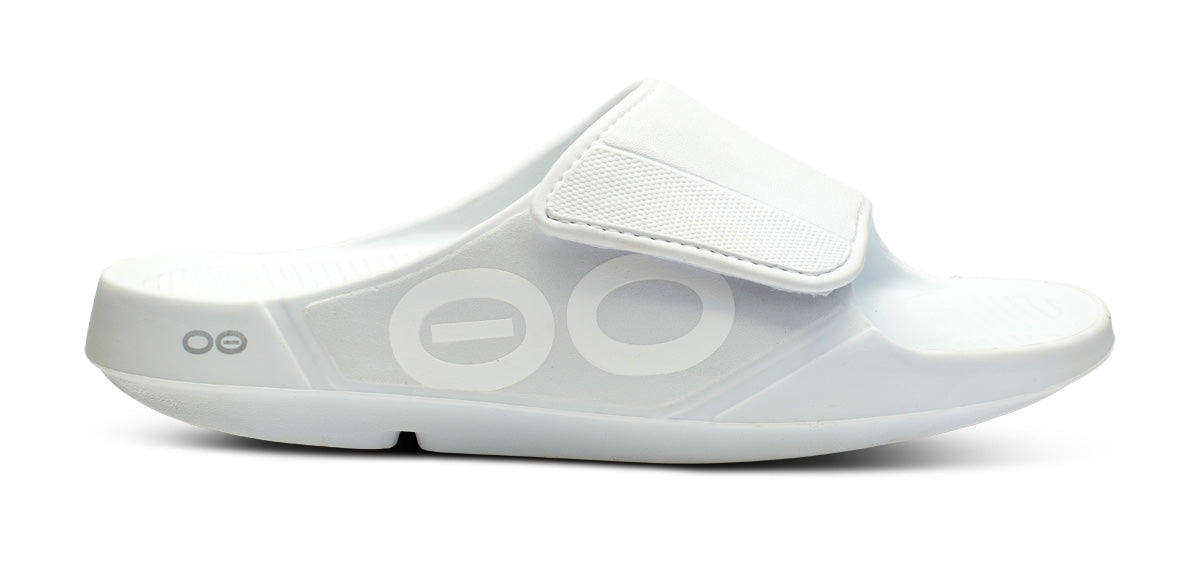 Oofos Men's Sport Flex Slide White