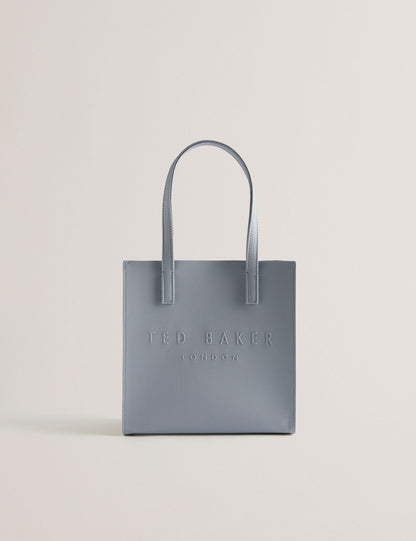 Ted Baker Seacon Grey Textured Pu Leather Small Icon Tote Bag Women's