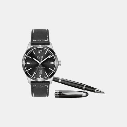 Boss Drifter Men Quartz Black Dial Analog Leather Watch 1570125