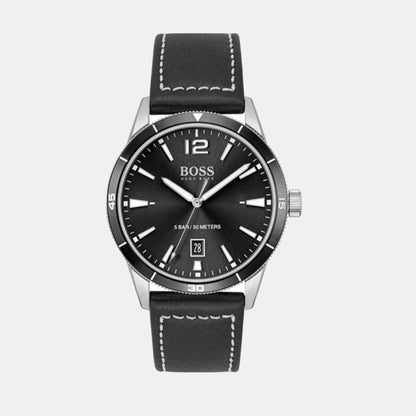 Boss Drifter Men Quartz Black Dial Analog Leather Watch 1570125