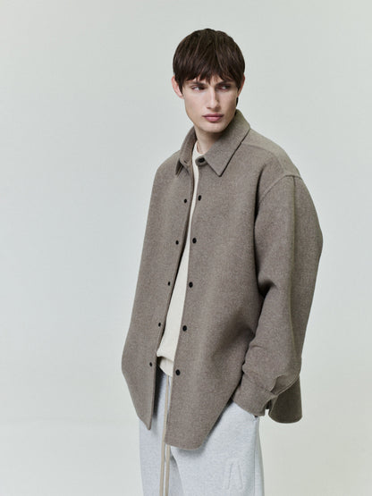 Essentials Wool Cashmere Overshirt Walnut