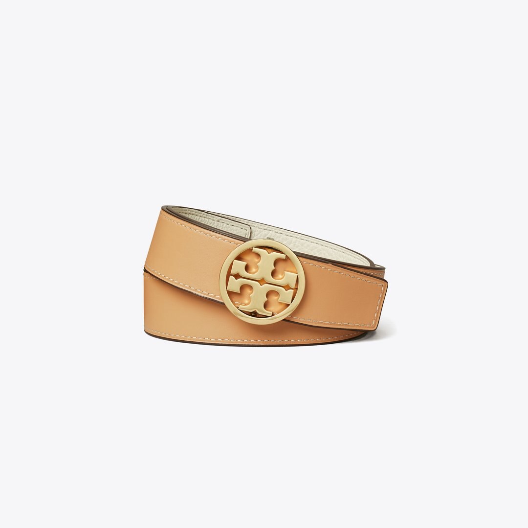 Tory Burch 1.5" Miller Reversible Belt New Ivory / NATURAL VACHETTA / Gold