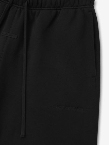 Essentials Suede Fleece Signature Relaxed Sweatshort Vintage Black