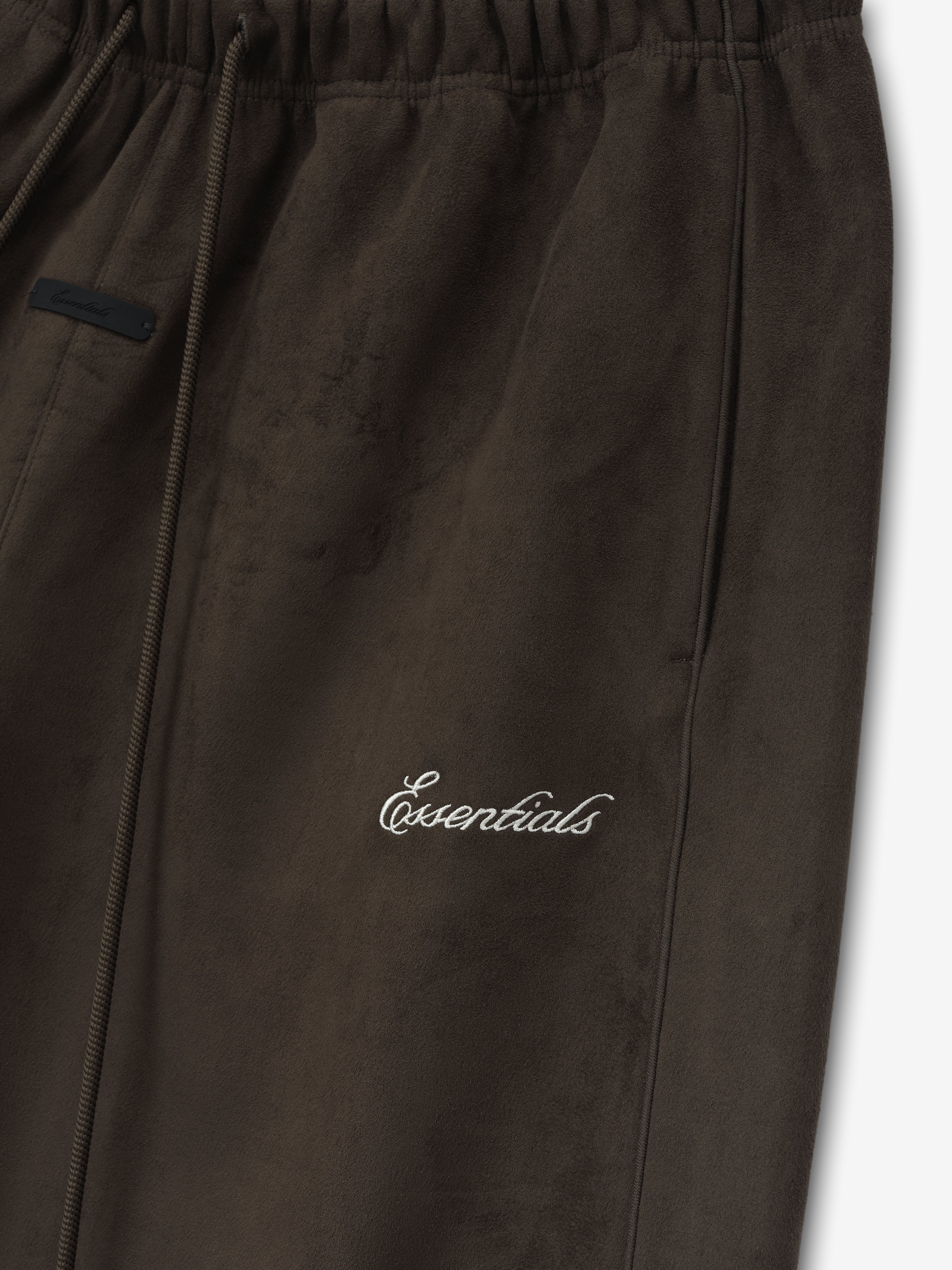 Essentials Suede Fleece Signature Relaxed Sweatshort W/ Piping Brown