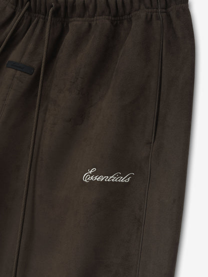 Essentials Suede Fleece Signature Relaxed Sweatshort W/ Piping Brown