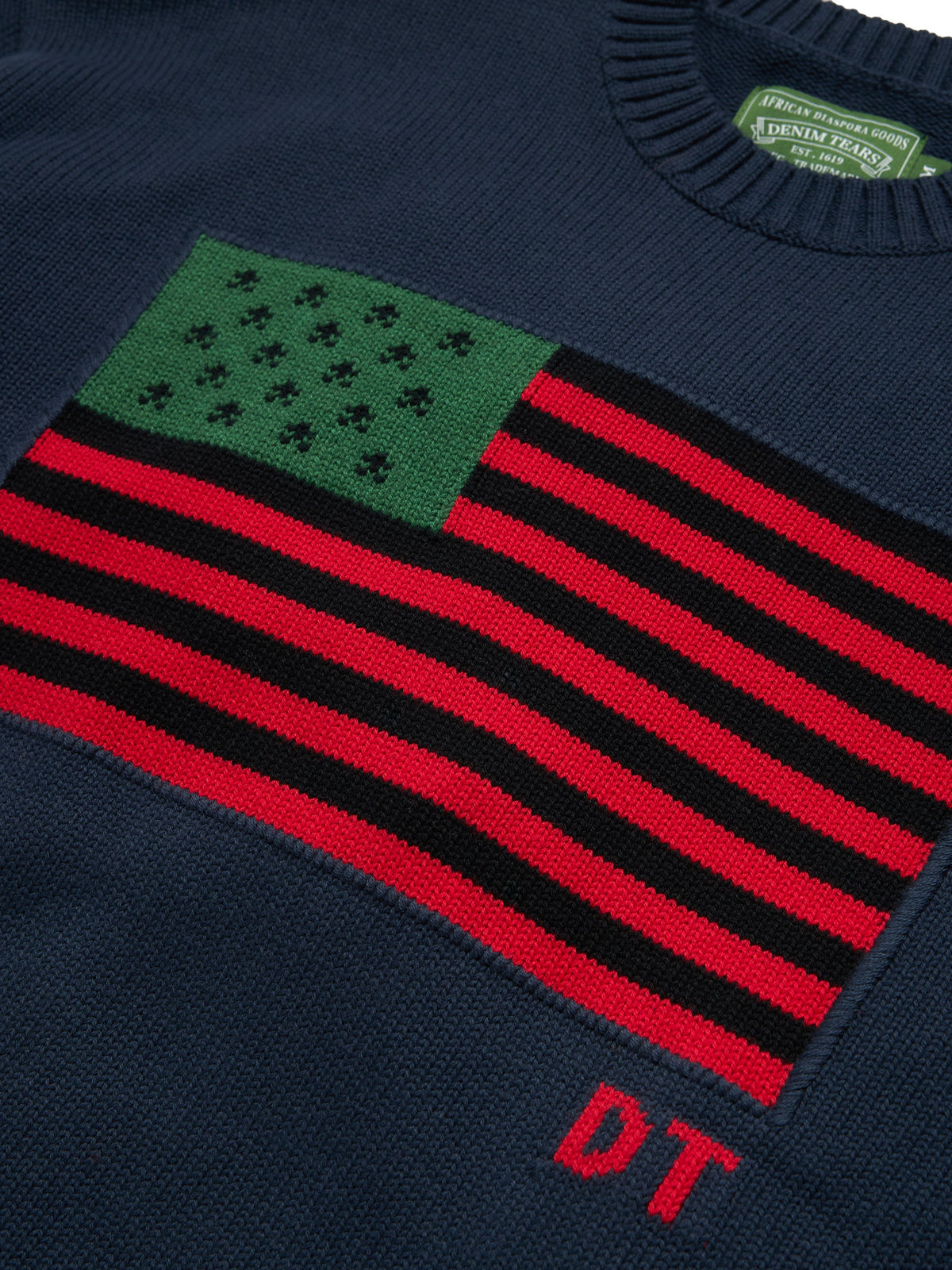 Denim Tears Pan-African American Sweater Navy