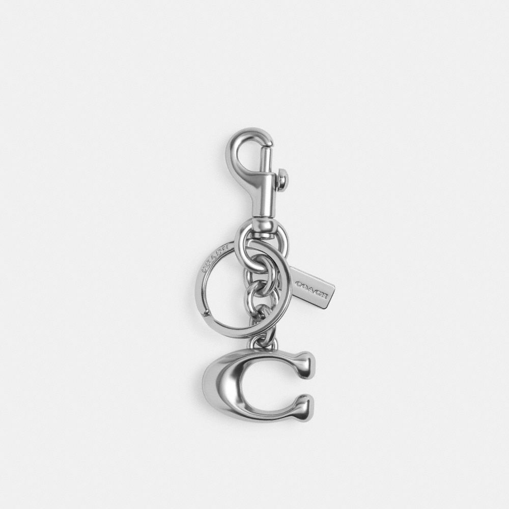Coach Signature Bag Charm Silver