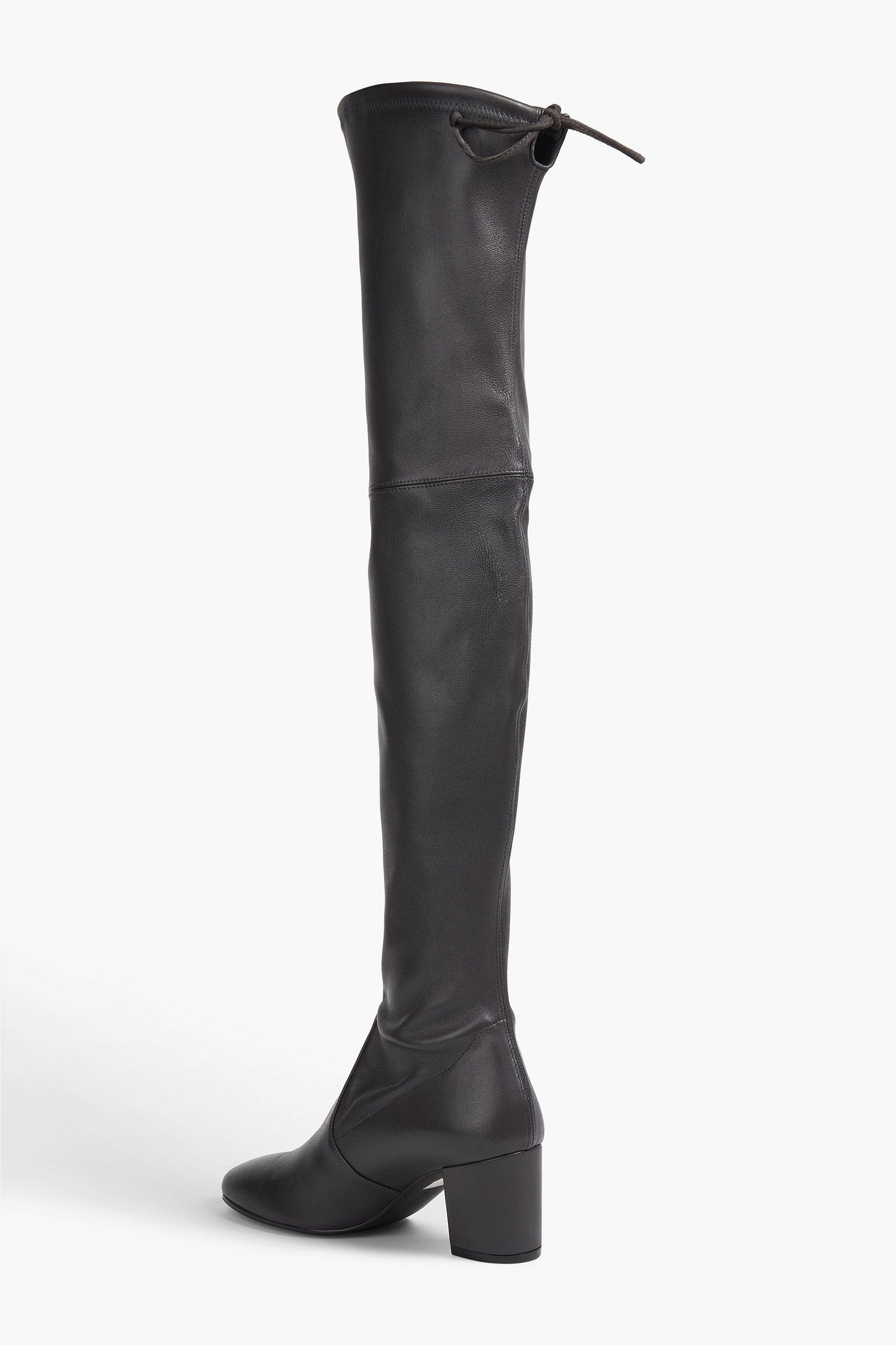 Stuart Weitzman Genna 60 Leather Thigh Boots Dark Gray Women's
