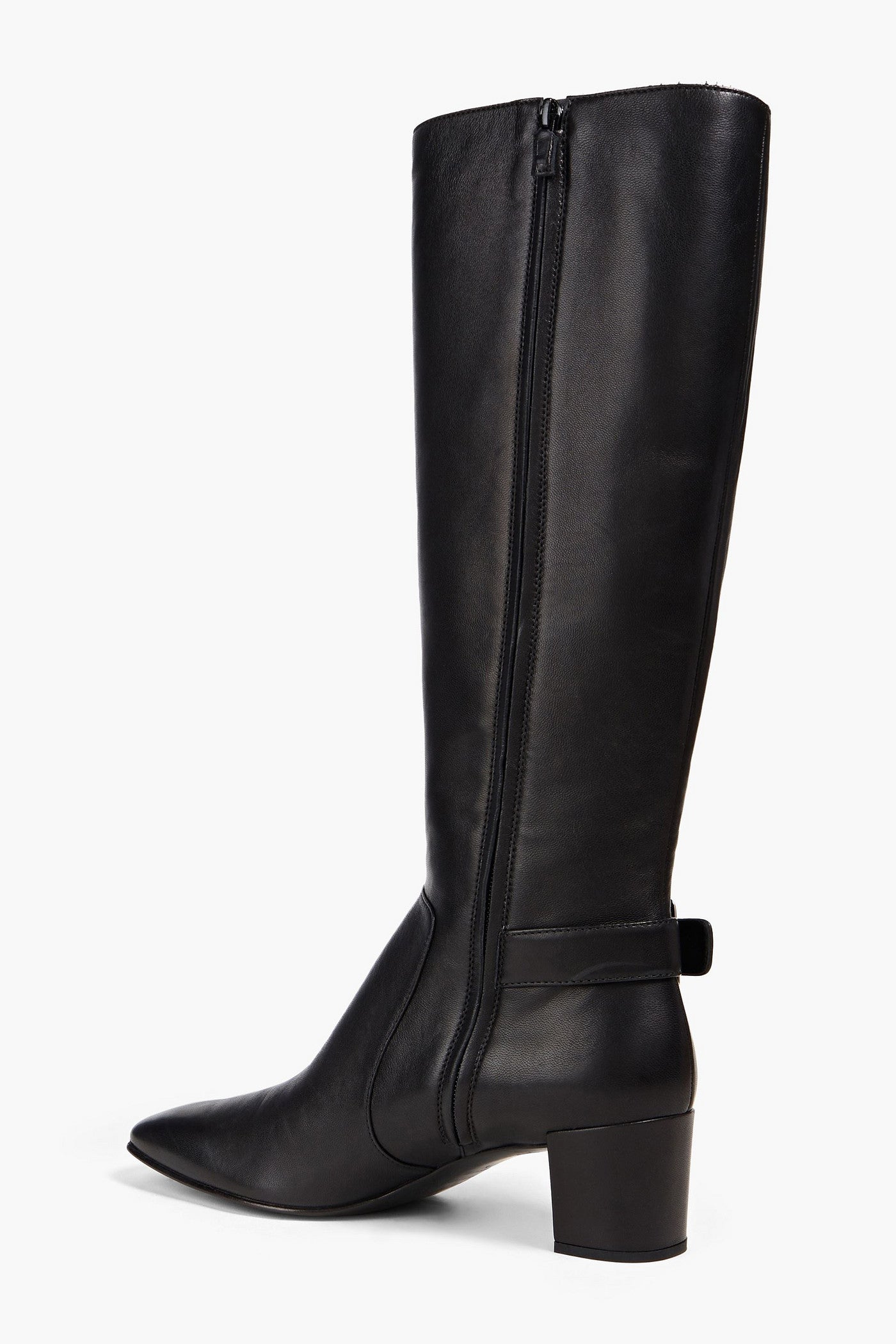 Roger Vivier Polly Buckle-Embellished Leather Knee Boots Black Women's