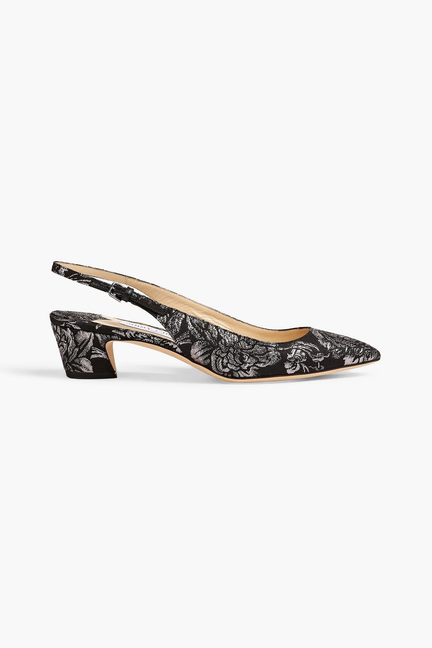 Jimmy Choo Gemma 40 Metallic Brocade Slingback Pumps Silver Women's