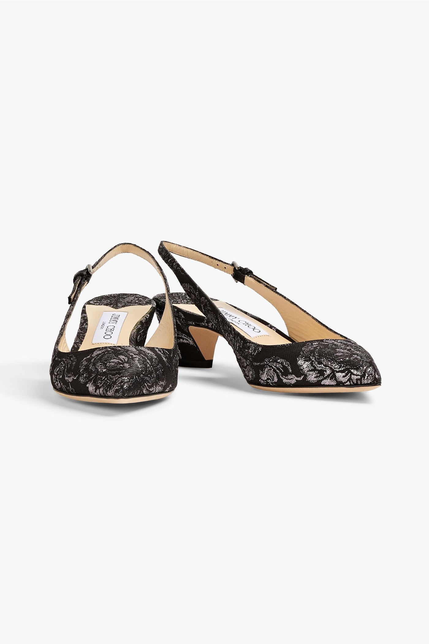 Jimmy Choo Gemma 40 Metallic Brocade Slingback Pumps Silver Women's