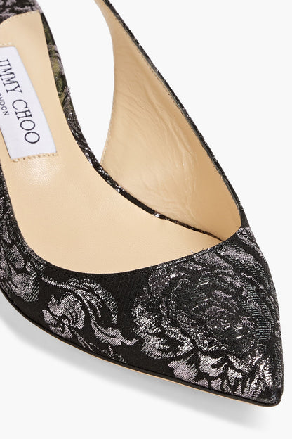 Jimmy Choo Gemma 40 Metallic Brocade Slingback Pumps Silver Women's