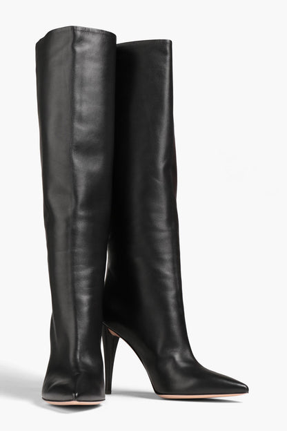Gianvito Rossi Leather Knee Boots Black Women's