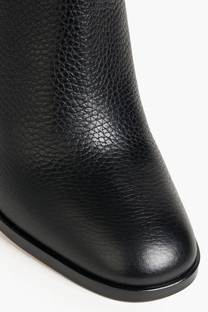 Valentino Garavani Rockstud Pebbled-Leather Ankle Boots Black Women's