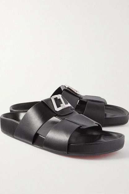 Christian Louboutin Dhabubizz Embellished Leather Mules Black