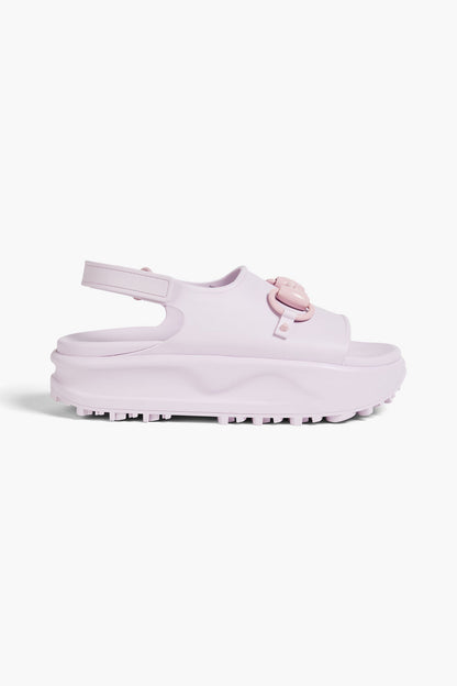 Gucci Embellished Rubber Platform Slingback Sandals Lilac Women's