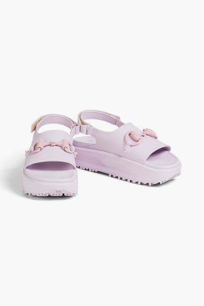 Gucci Embellished Rubber Platform Slingback Sandals Lilac Women's