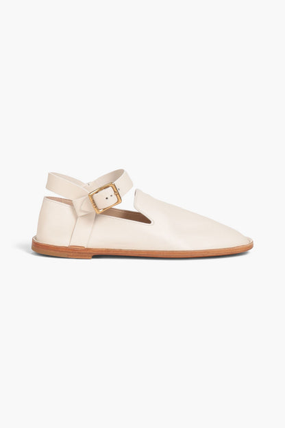 Tod's Pebbled-Leather Loafers Ivory Women's