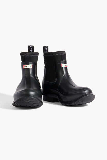 Stella Mccartney + Hunter Rubber And Neoprene Rain Boots Black Women's