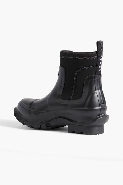 Stella Mccartney + Hunter Rubber And Neoprene Rain Boots Black Women's