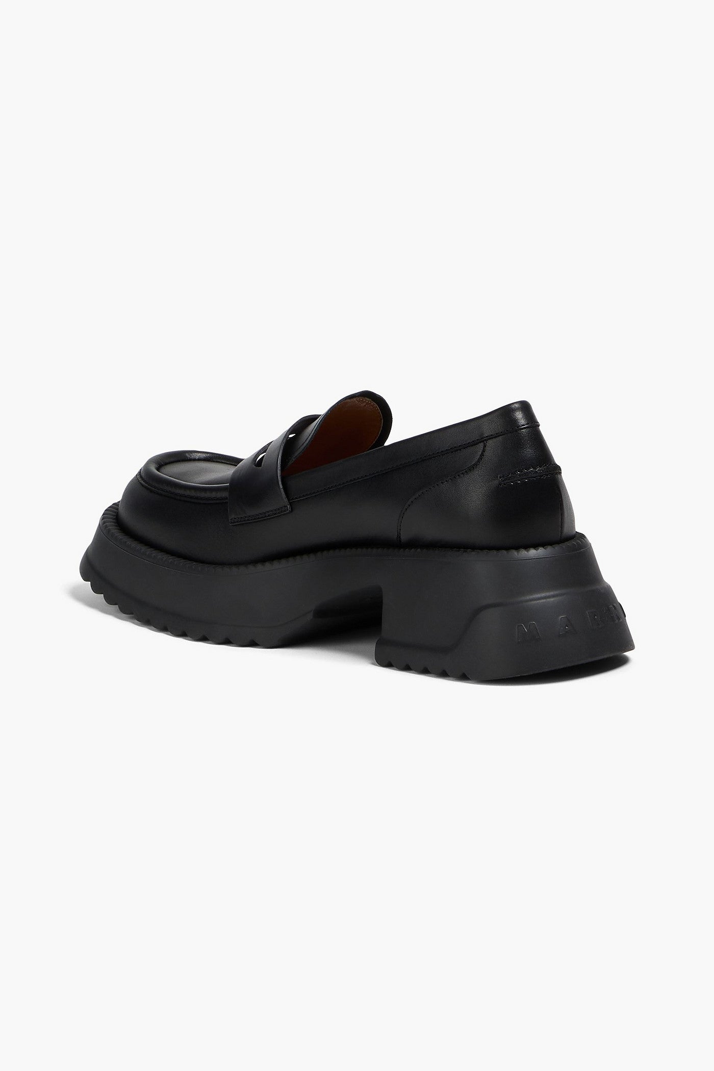 Marni Leather Platform Loafers Black Women's