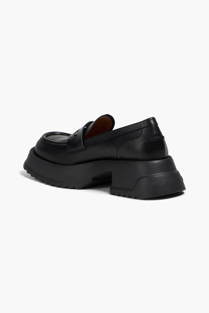 Marni Leather Platform Loafers Black Women's