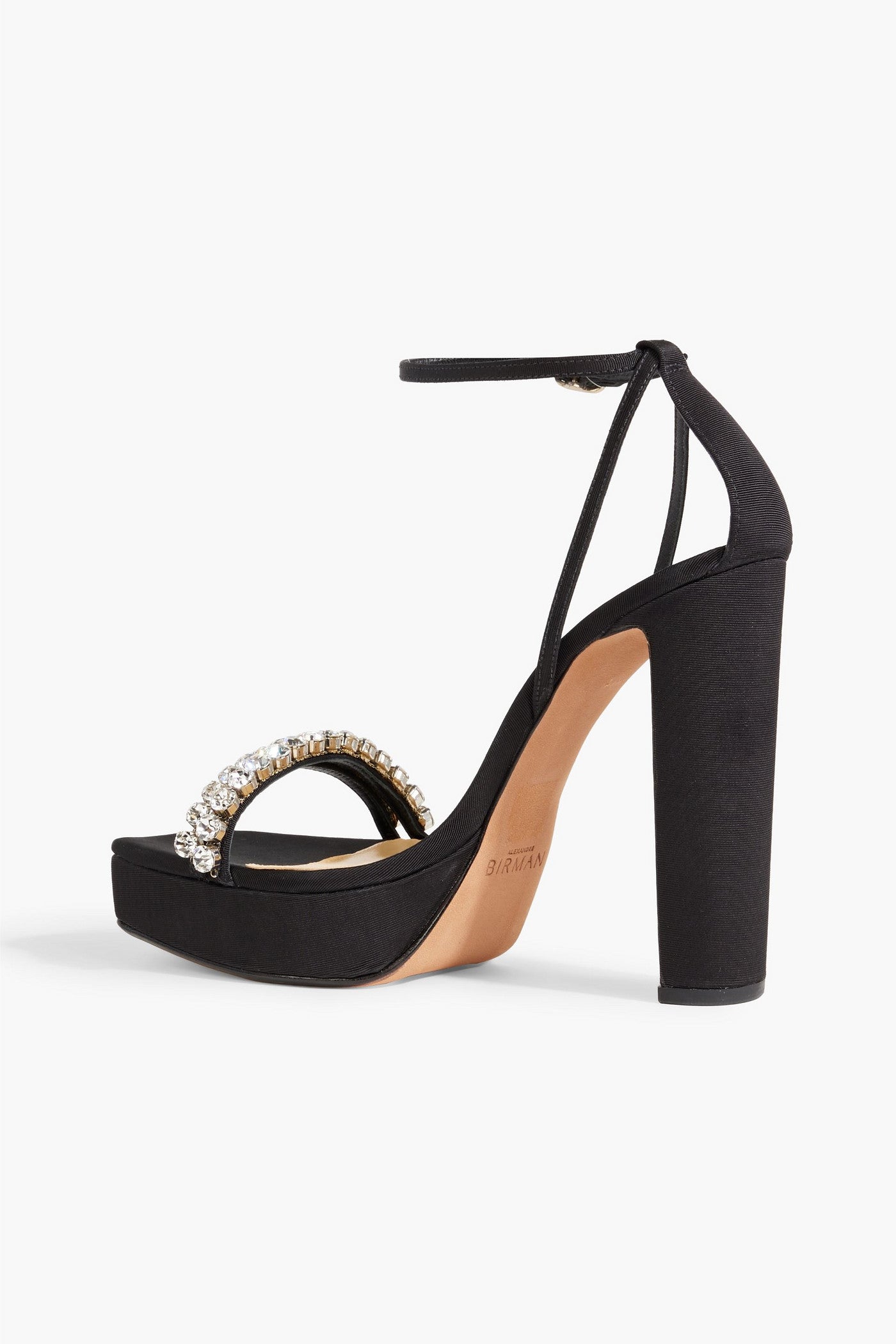 Alexandre Birman Agnes Crystal-Embellished Faille Platform Sandals Black Women's