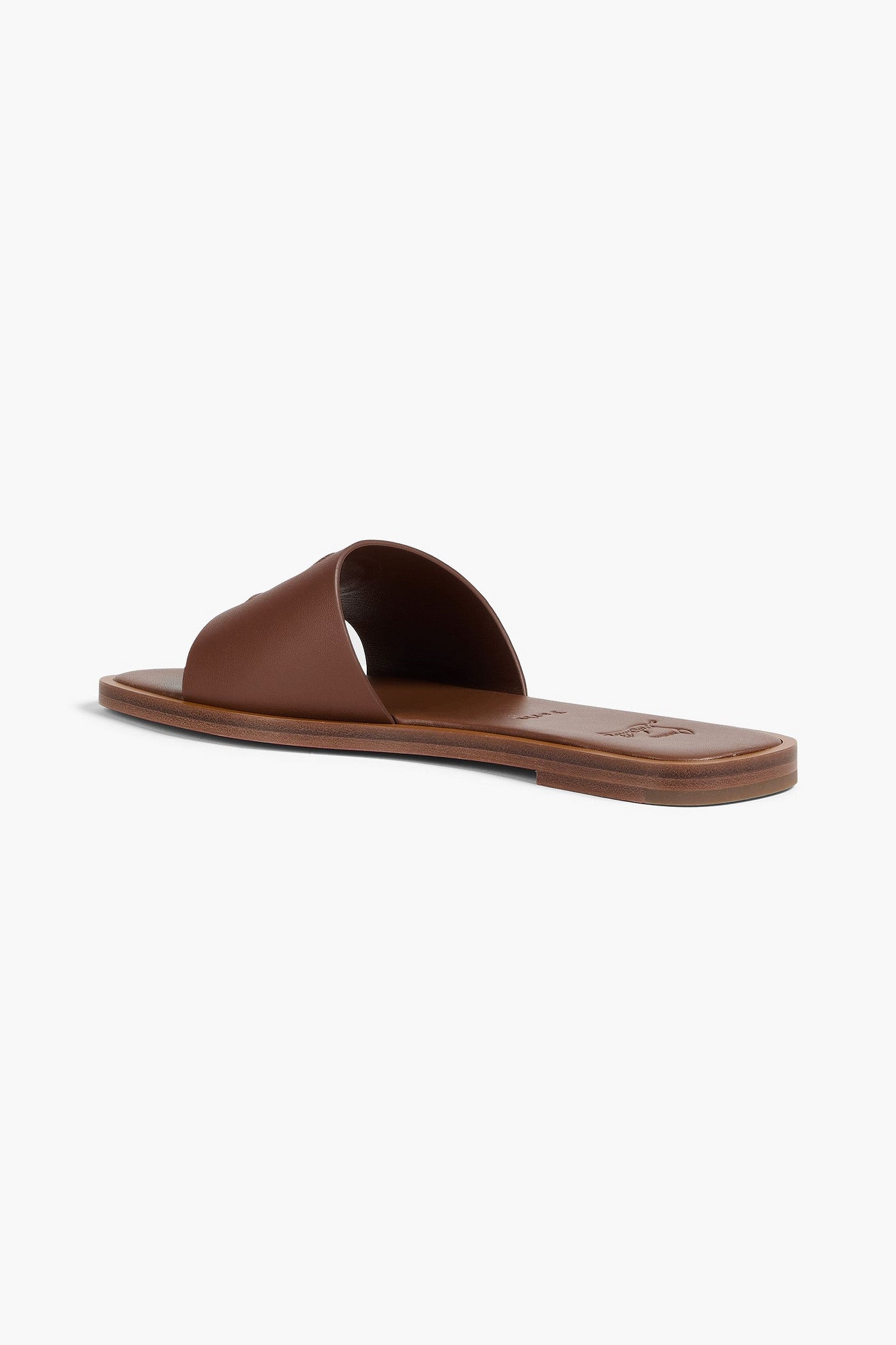 Christian Louboutin Cl Logo-Embossed Leather Slides Brown Women's