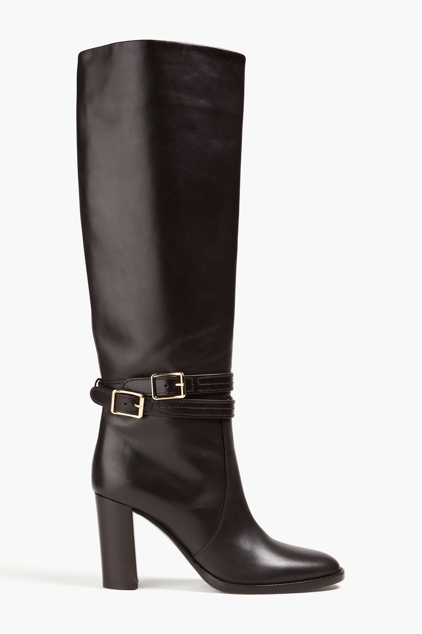 Gianvito Rossi Leather Knee Boots Dark Brown Women's