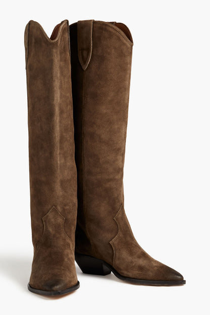 Isabel Marant Suede Cowboy Boots Brown Women's