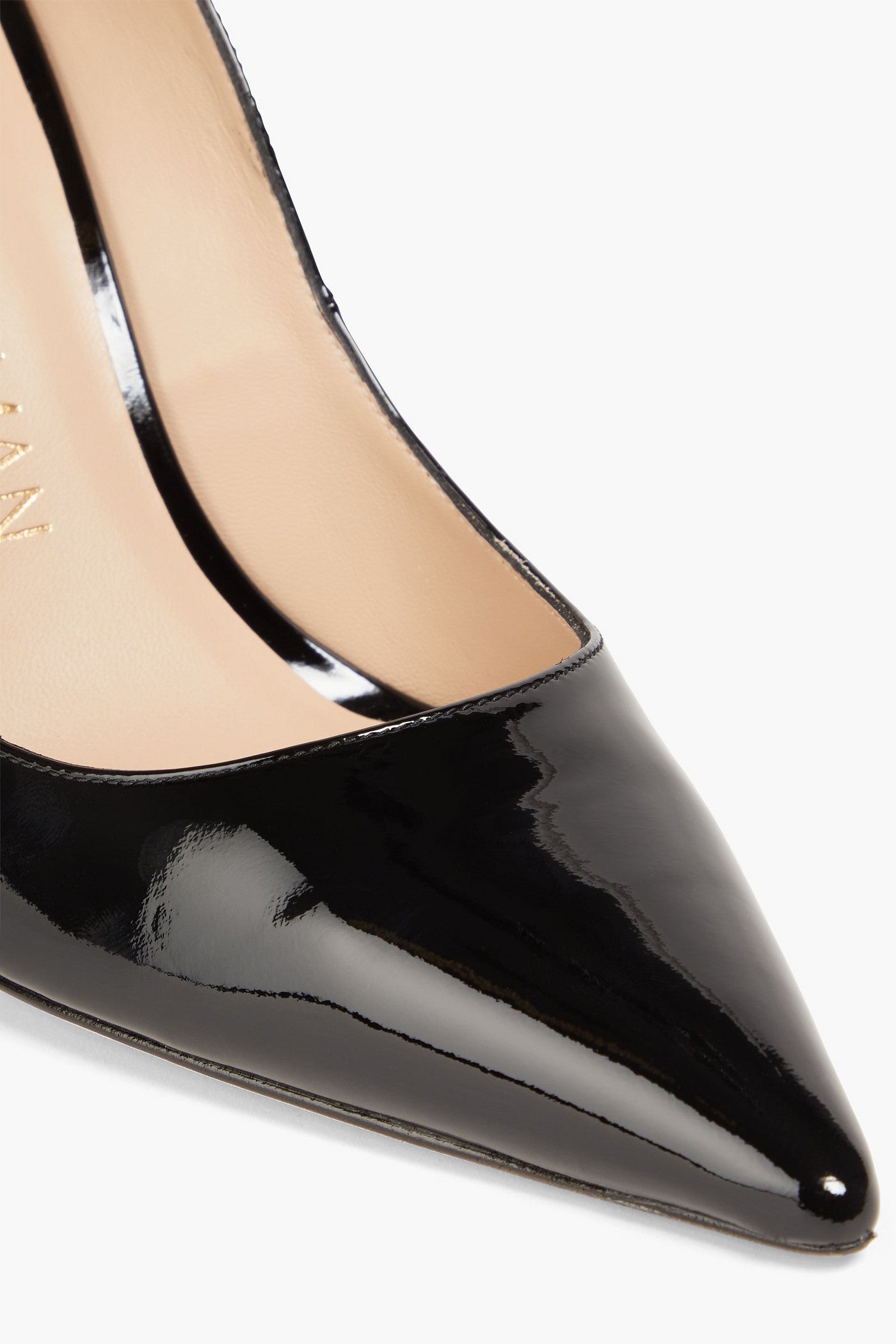 Stuart Weitzman Stuart 100 Scalloped Patent-Leather Pumps Black Women's