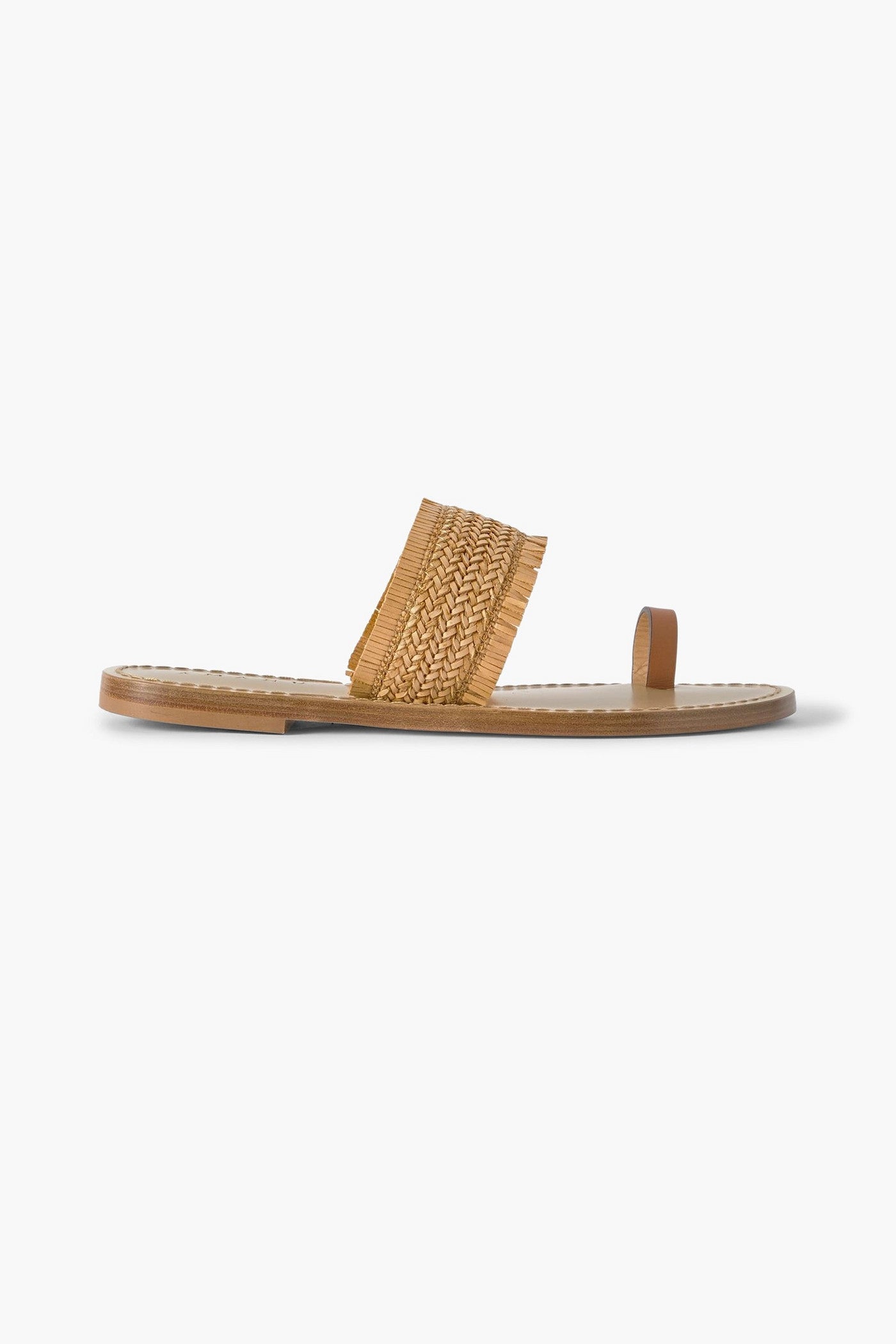 Amanu Shela Woven Raffia And Leather Sandals Sand Women's