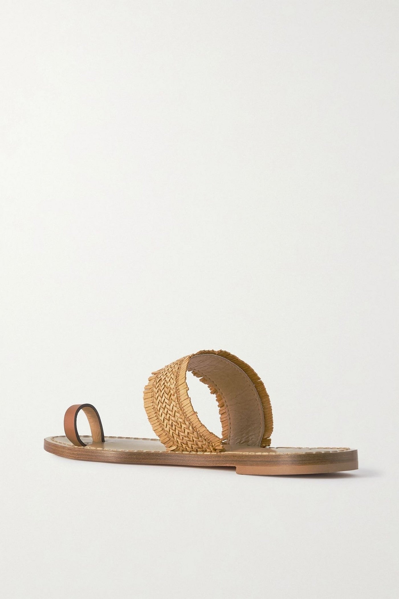 Amanu Shela Woven Raffia And Leather Sandals Sand Women's