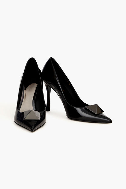Valentino Garavani One Stud Patent-Leather Pumps Black Women's