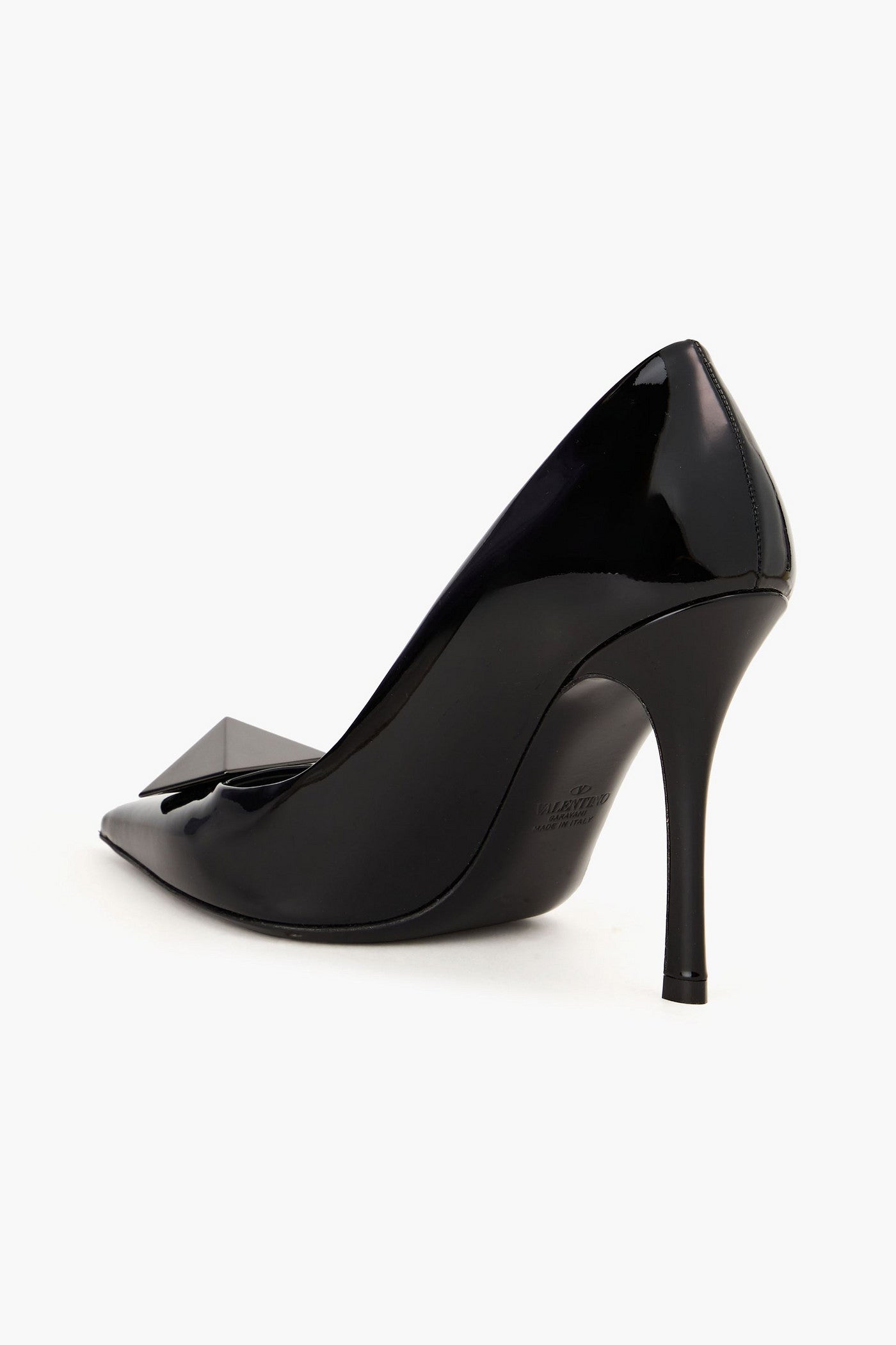 Valentino Garavani One Stud Patent-Leather Pumps Black Women's