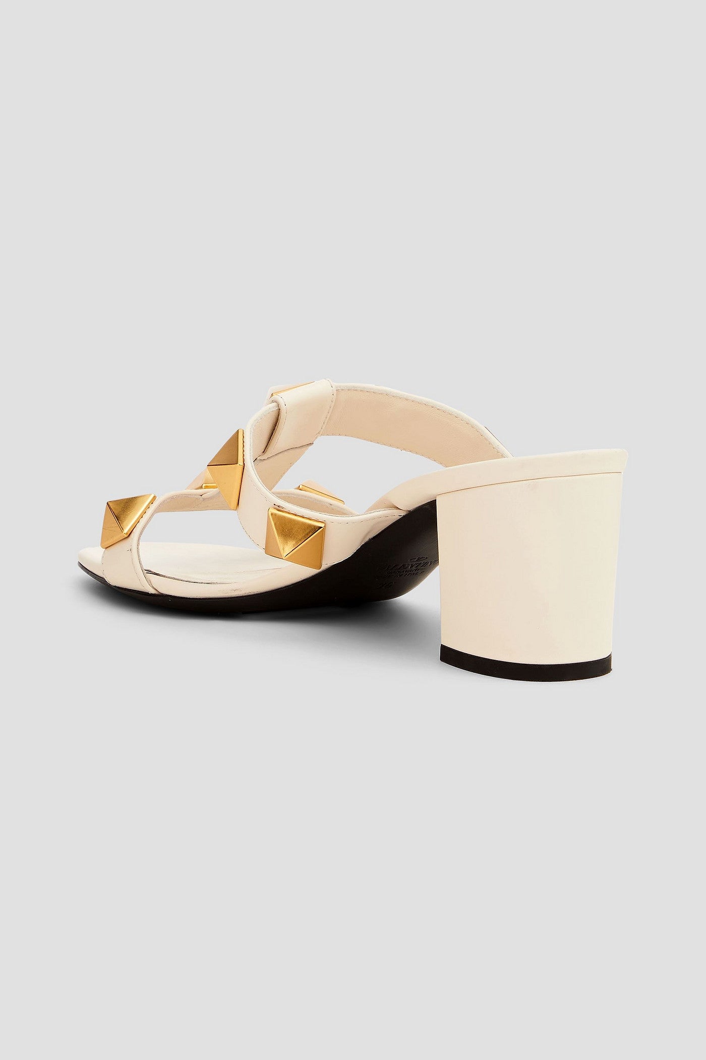 Valentino Garavani Roman Stud Leather Mules Ivory Women's