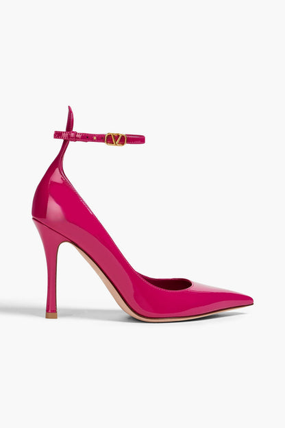 Valentino Garavani Tan-Go 100 Patent-Leather Pumps Magenta Women's